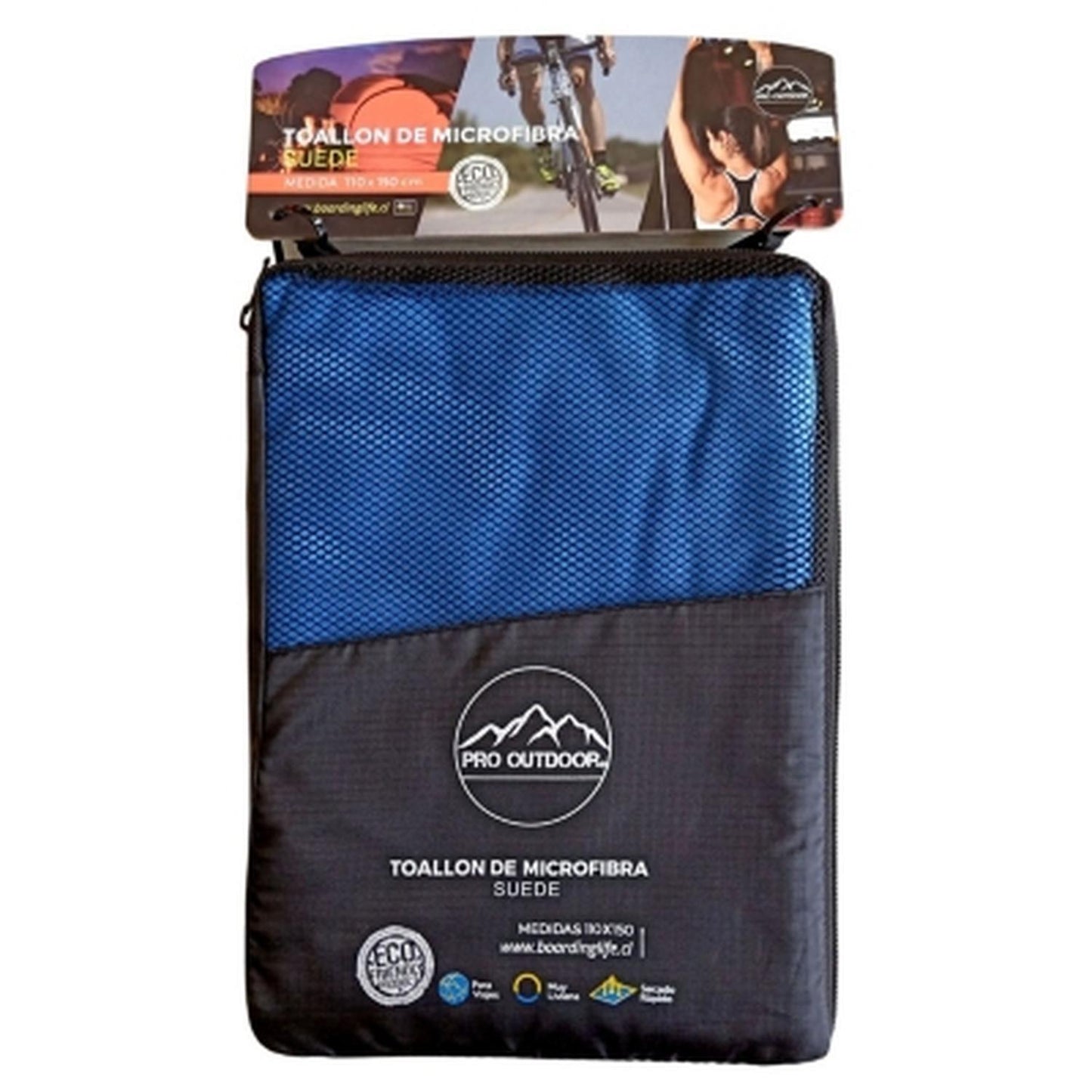 Toallon Microfibra Suede Azul