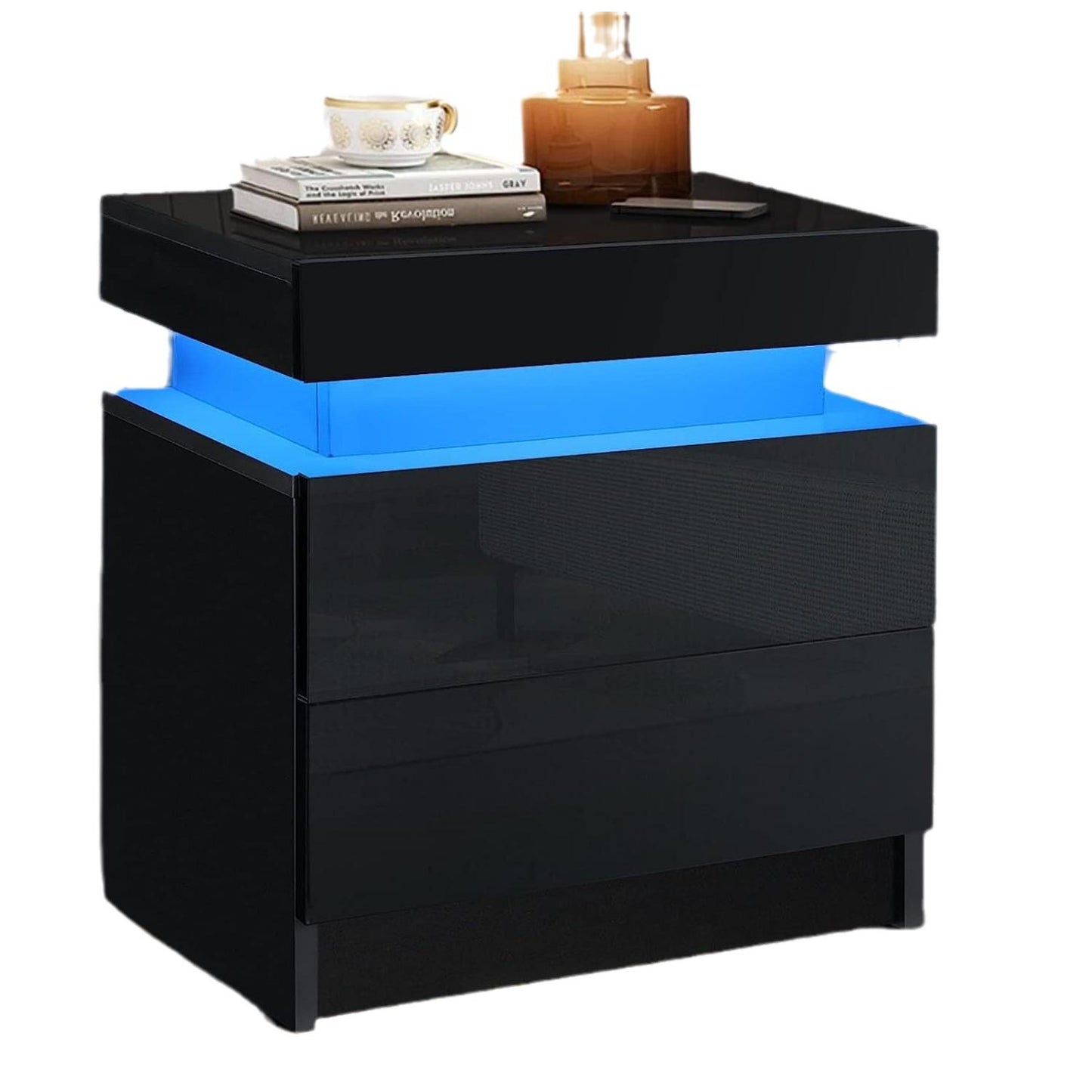 Velador Con Luz Led Variable Con 2 Cajon
