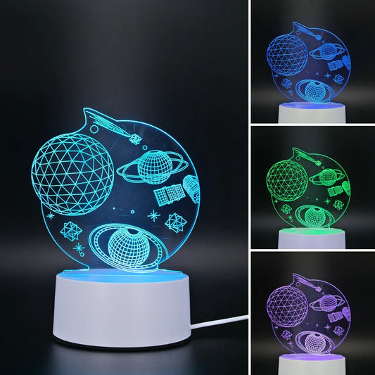 Lámpara Led Luces RGB 3D Universo