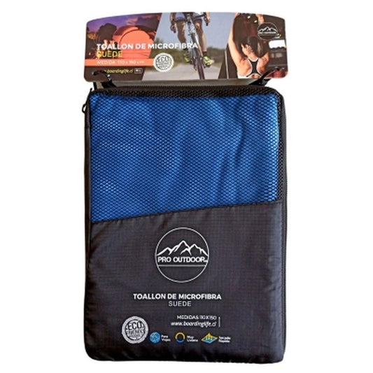 Toallon Microfibra Suede Azul