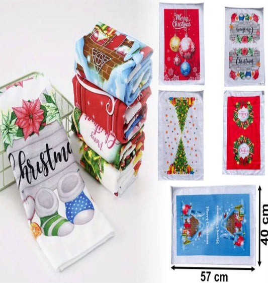 Pack 12 Paños De Cocina Navideños