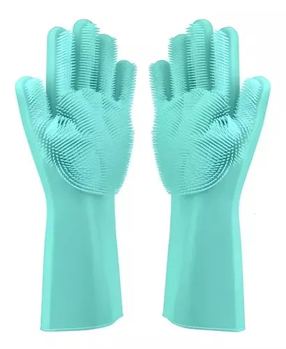 Guantes Lava Loza Limpieza Silicona x2